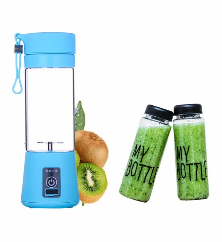 400ml bærbare elektriske juicer blender usb mini frukt blandere juicer frukt ekstraherer mat milkshake multifunksjon maker maskin: Blå