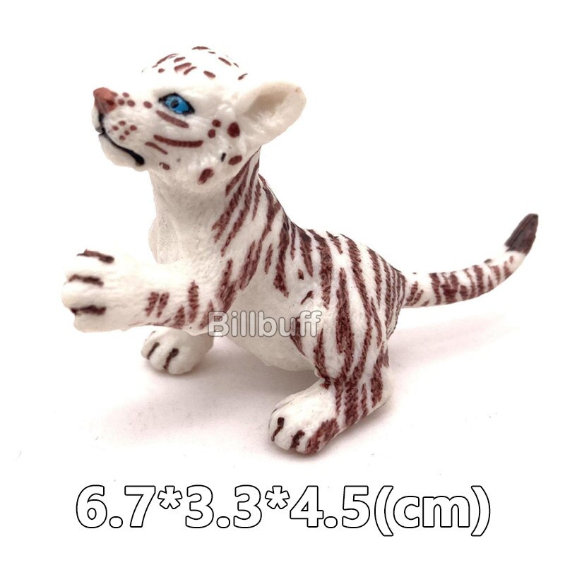 Simulatie Wild Bos Dieren Koning Solid Tijger Cubs Model Action Figures Beeldjes Collectie Vroege Onderwijs Speelgoed Voor Kinderen: tiger figures a