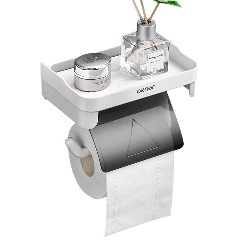 Toilet Paper Box Free Punch Toilet Paper Holder Bathroom Roll Tissue Shelf Wall Mounted Tissue Holder Accessory Organizer Tray