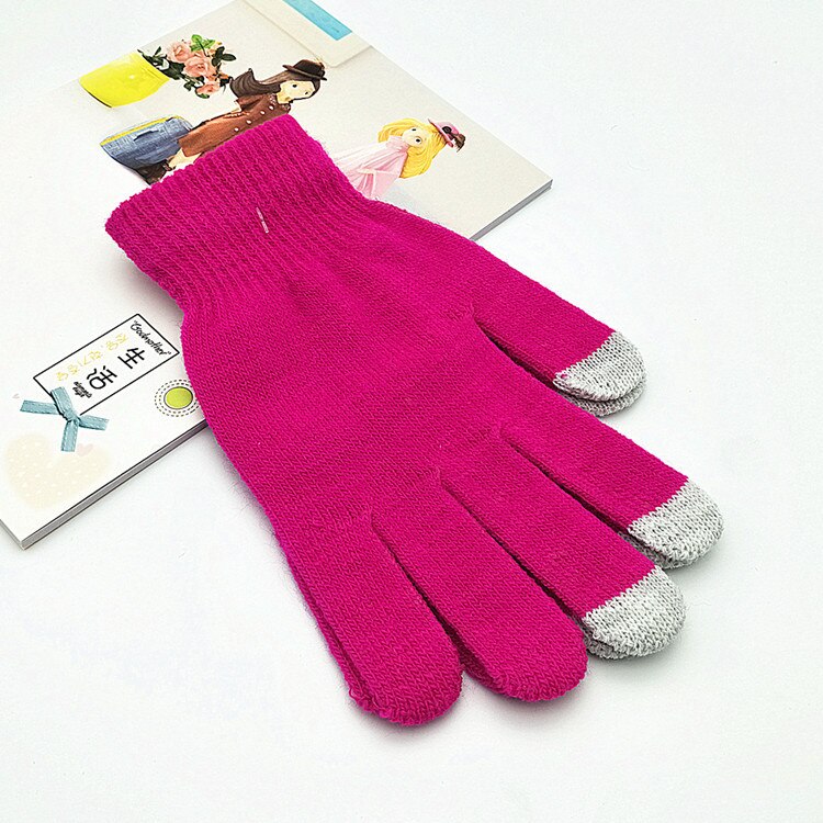 Luvas femininas com touch screen, luvas grossas de alta qualidade, elásticas e estilosas, luvas de dedo elegantes e chique