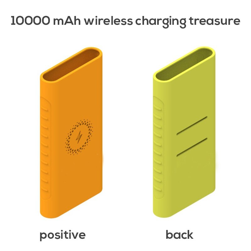 10000Mah Voor Xiaomi Draadloze Opladen Powerbank Cover Soft Rubber Silicone Bescherm Case Cover Skin Sleeve Protector Shell Gevallen