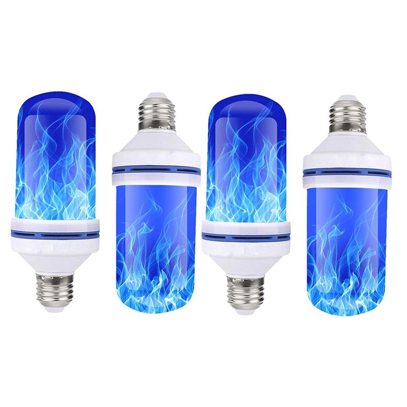 LED Flame Effect Light Bulbs ,4 Modes E26 Base Flickering Flame Light Bulbs for Outdoor Christmas Decoration: Blue