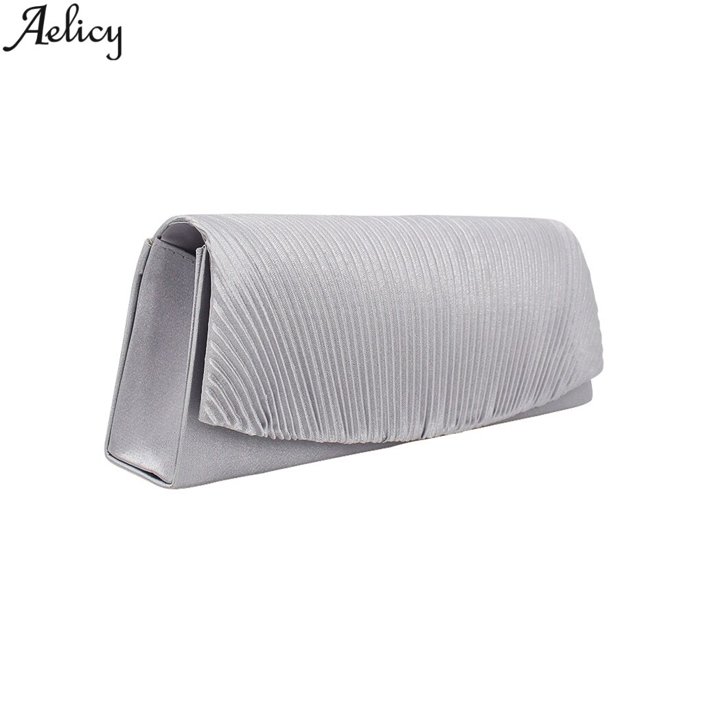 Aelicy Vrouwen Ruches Minaudiere Avondfeest Telefoon Handtas Ontworpen Elegante Solid Hasp Hand Te Nemen Tas