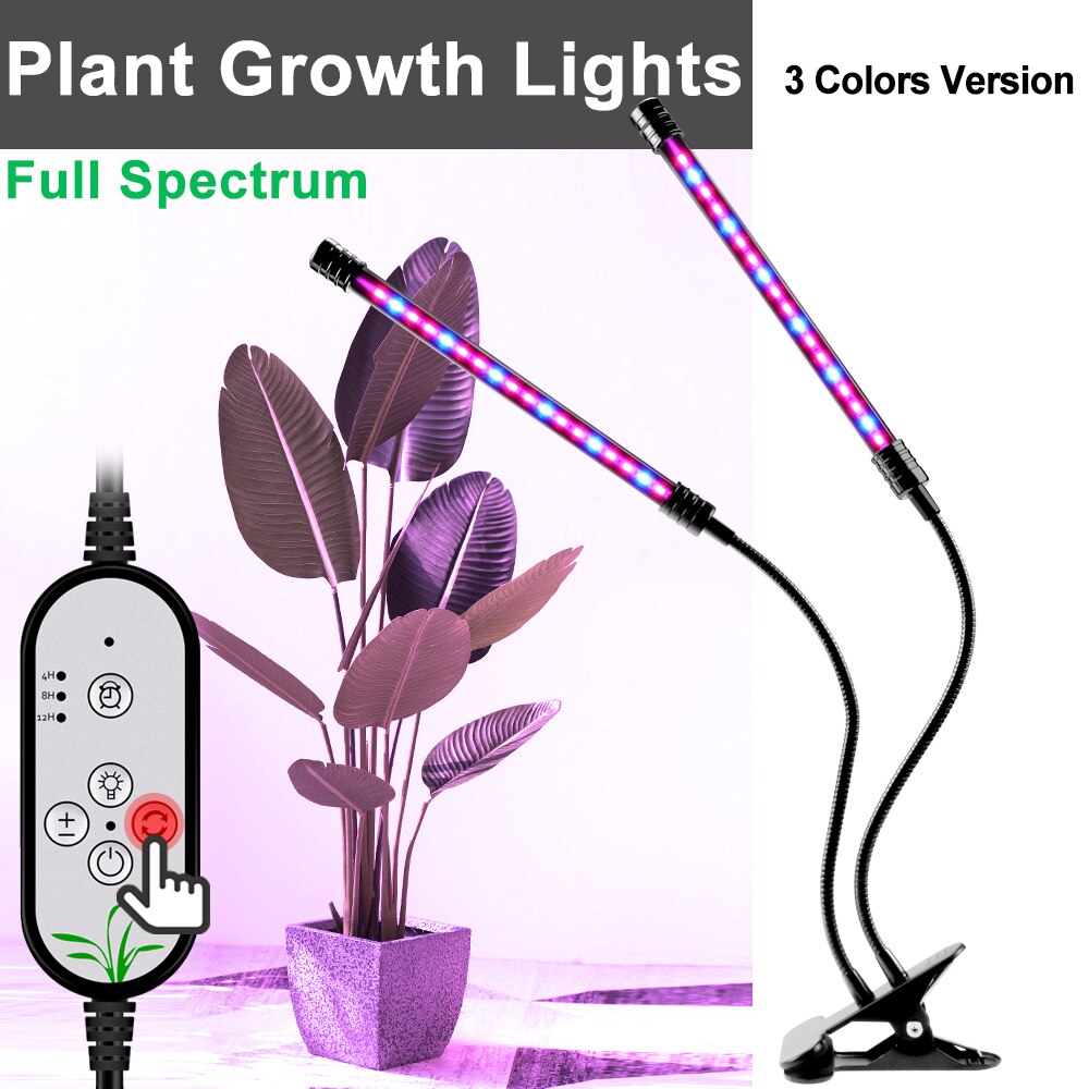 USB LED Grow Light 5V LED Grow Light Full Spectrum For Plants Lamp Aquarium For LED indoor Vegetable Flower seedling Grow Tent: 18W 2Heads