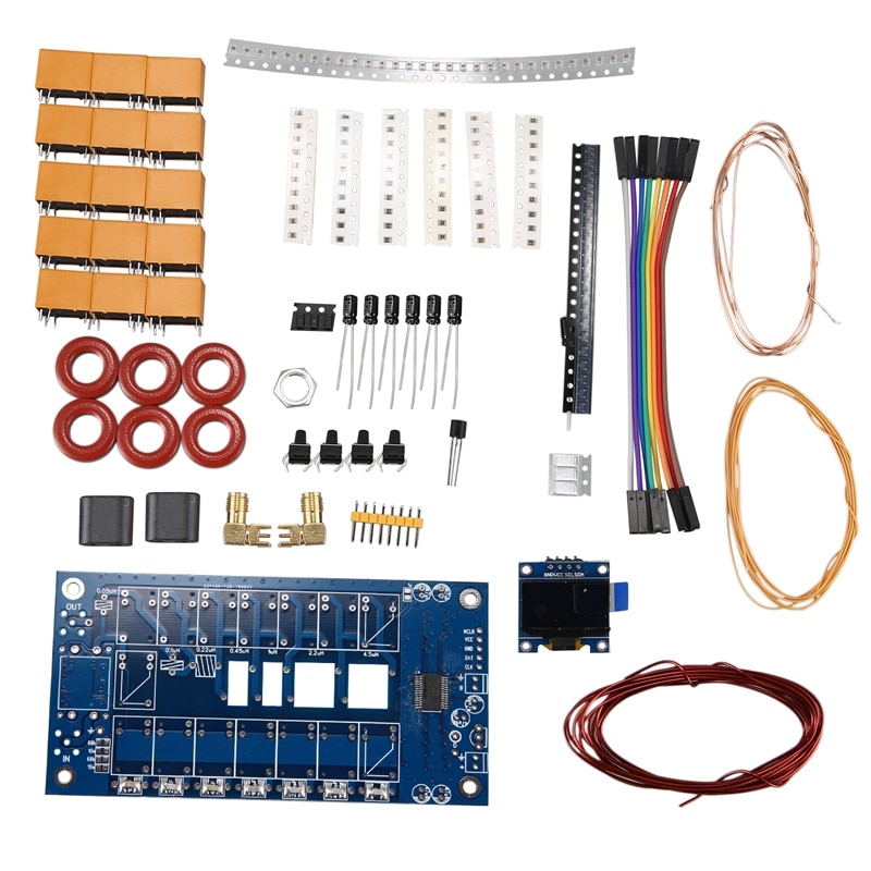 ATU-100 DIY Kits 1.8-50 MHz ATU-100 Mini Automatic Antenna Tuner By N7DDC 7X7 + OLED, Firmware Programmed/ SMD/Chip: Default Title