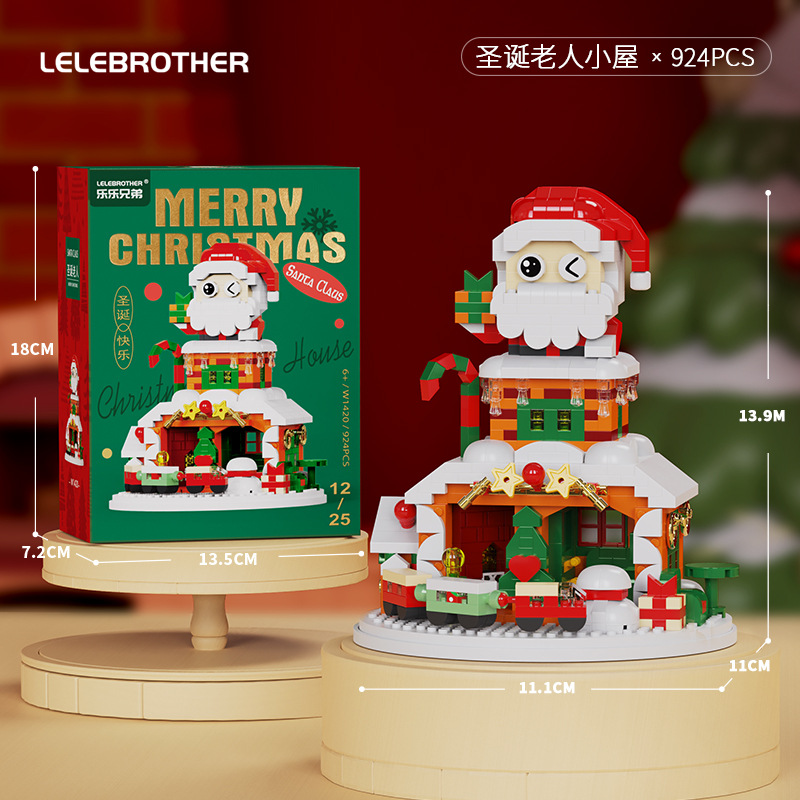 Christmas Winter Village Building Blocks Snowhouse Snowman Elk Shop 3D Model Assembly Mini Brick Figure Toys For Kid: S / WHITE