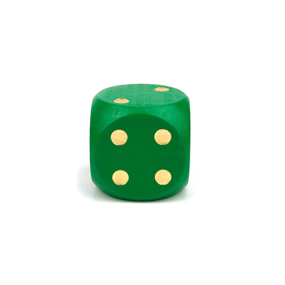 Wood Dice 5cm Large Size Colorful Solid Dotted Rounded Entertainment Game Props: green