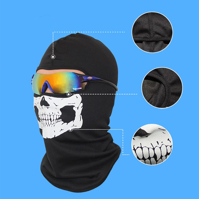 Motorcycle full face mask halloween ski balaclava skull mask neck warm for Suzuki TL1000R SV1000S GSXR1300 GSF1200 GSF1250