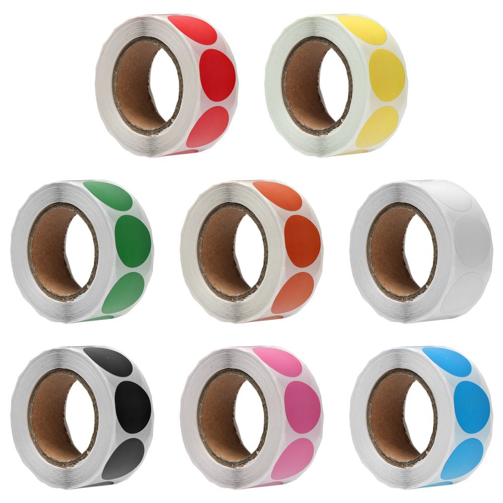 500Pcs/Roll Chroma Label Color Code Dot Labels Stickers Seal Labels Scrapbooking For Packaging Stationery Stickers