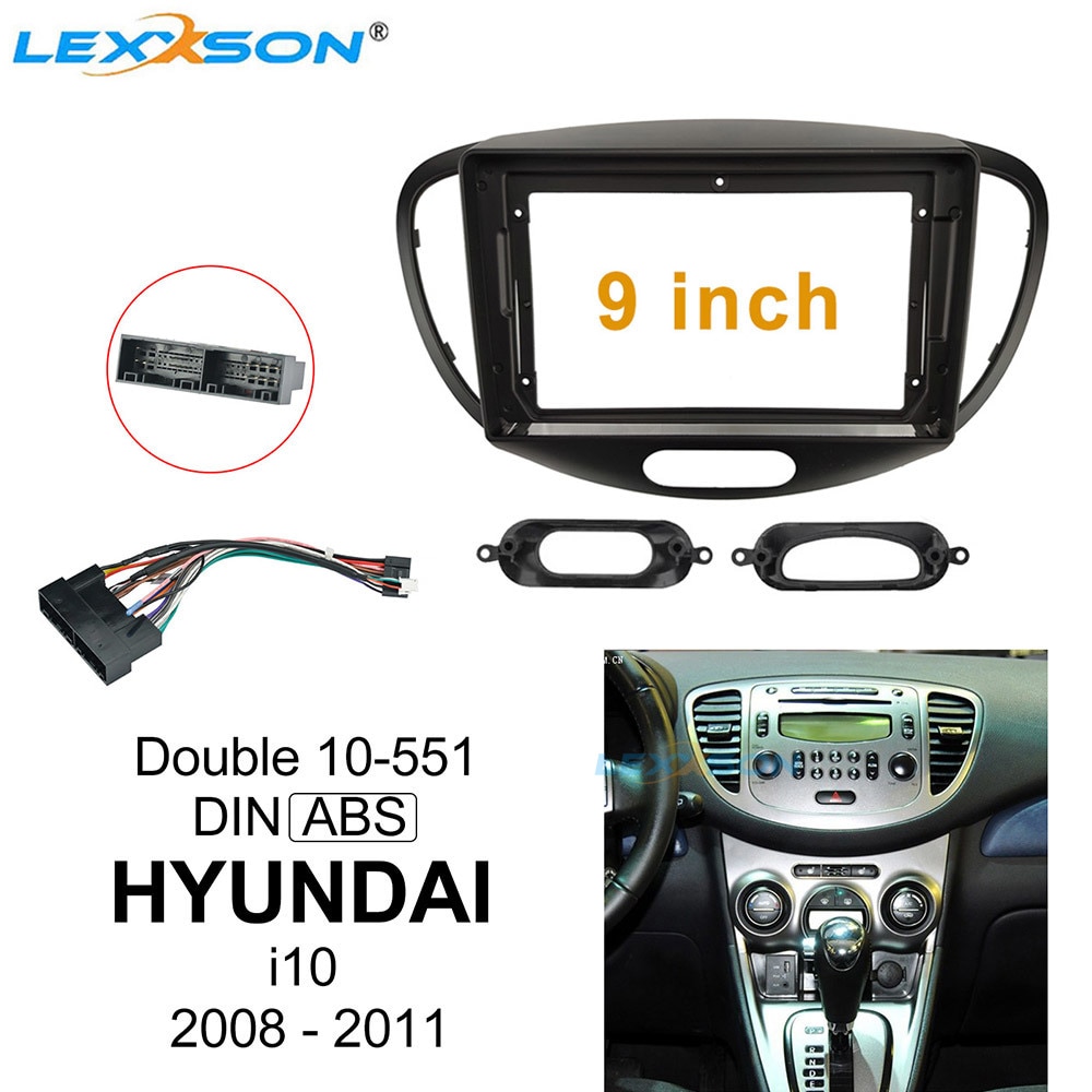 9 Inch Car Fascia For HYUNDAI I10 Adaptor Panel In-dash Mount Installation Dashboard One / Double Din Car Dvd Frame