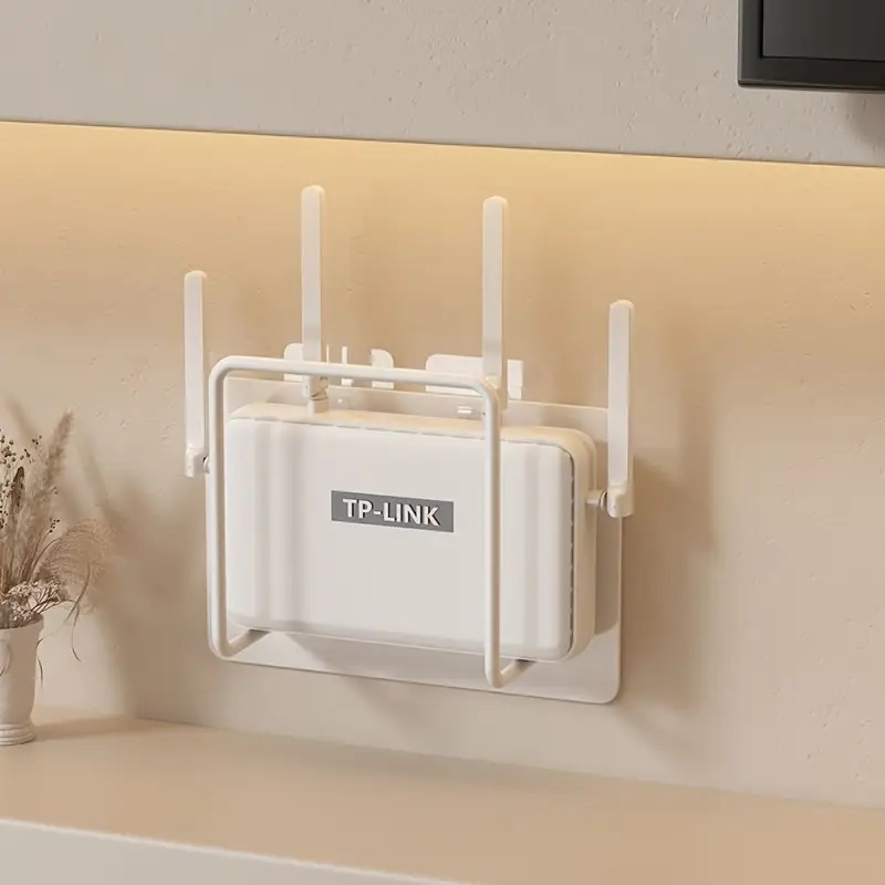 1Pc Easy-Install Wall Mount Router Holder Multi-Use Storage Shelf for Living Room & More, Box Placement, Wifi Rack, Shelves