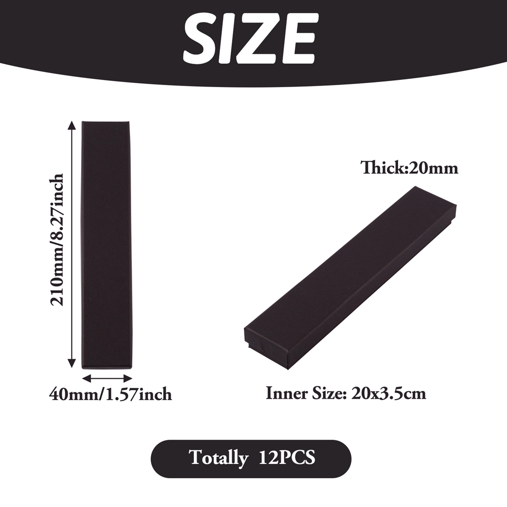 12 pcs 21x4x2cm Rectangle Cardboard Jewelry Set Box for Ring Necklace boxes for jewellery packaging with Sponge inside F70