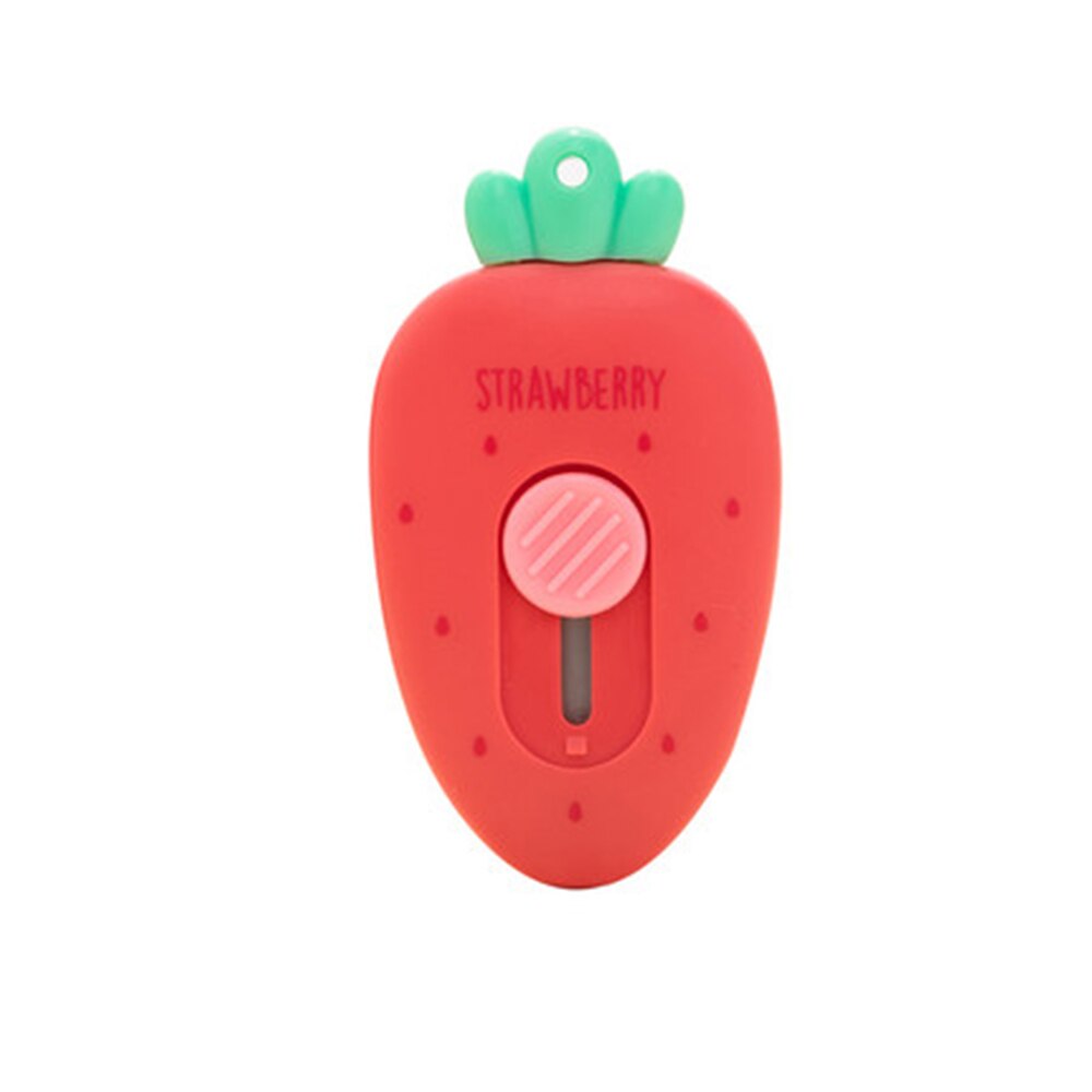 Retractable Razor Knife Cute Carrot Shaped Art Envelope Utility Knife for Packages Box Cutters,Cutting Paper Craft Cardboard etc: strawberry 7.3cm