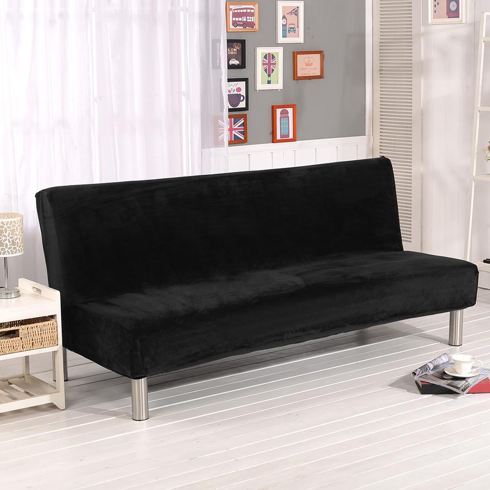 Ensfarvet elastisk plys sofadæksel moderne sofa sofa slipcover stolbeskytter stue til to personers uden armlæn: B