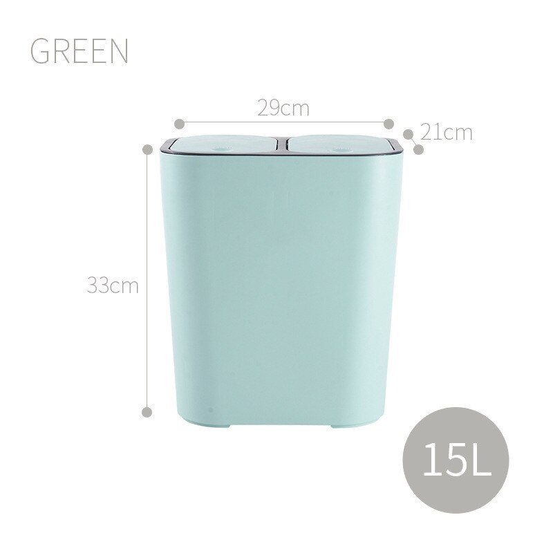Large Capacity Waste Bins Double Cover Multifunction Classified Garbage Storage Can Pressing Covered Household Toilet Dustbins: 3