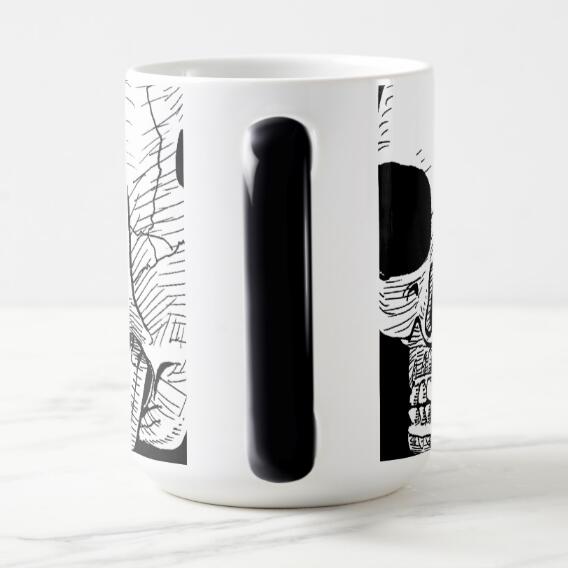 Cool Skull Magic Mug Novelty Black White Skull Coffee Beer Mugs Cups Scary Geek Christmas Halloween Color Changing