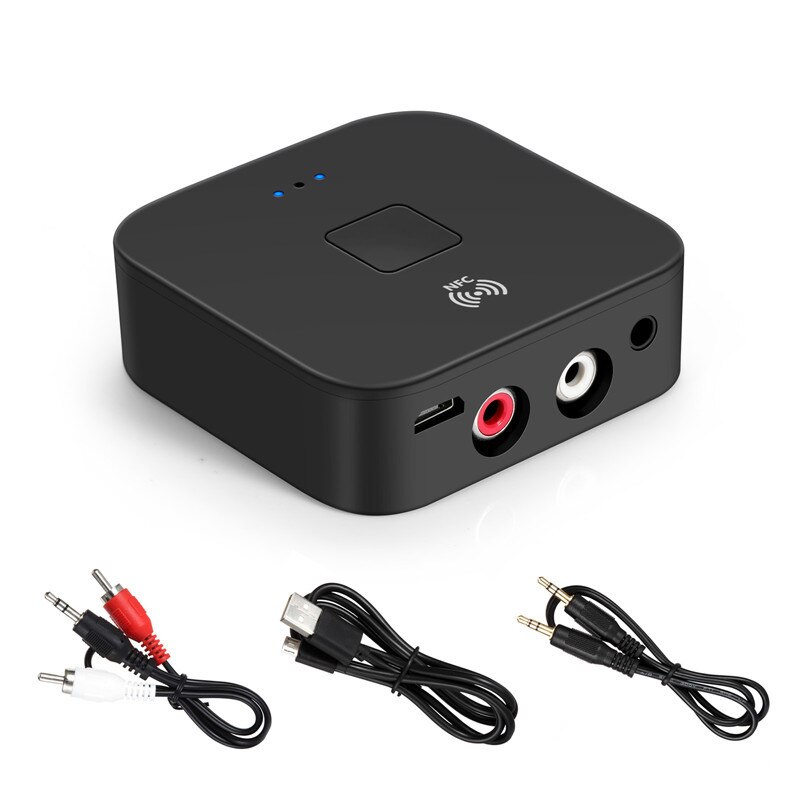 NFC Auto AUX Bluetooth 5,0 Auto Bausatz RCA Empfänger 3,5mm Jack Bluetooth Auto-freisprecheinrichtung A2DP Stereo Audio- kabellos Adapter Auto AUF: Ursprünglich Titel