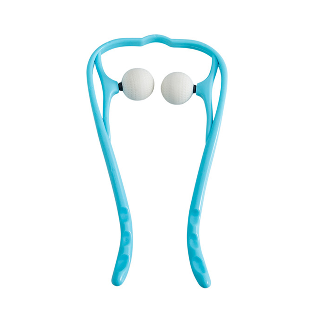Hand Roller Neck Shoulder Dual Trigger Point Self Massager Pressure Point Therapy Neck Massage Tool Pressure Relieve Random: Blue