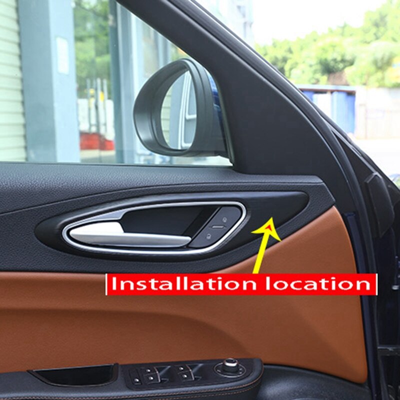 4 Stuks Carbon Fiber Stijl Abs Plastic Voor Alfa Romeo Giulia Chroom Interieur Deurklink Frame Cover trim Accessoires