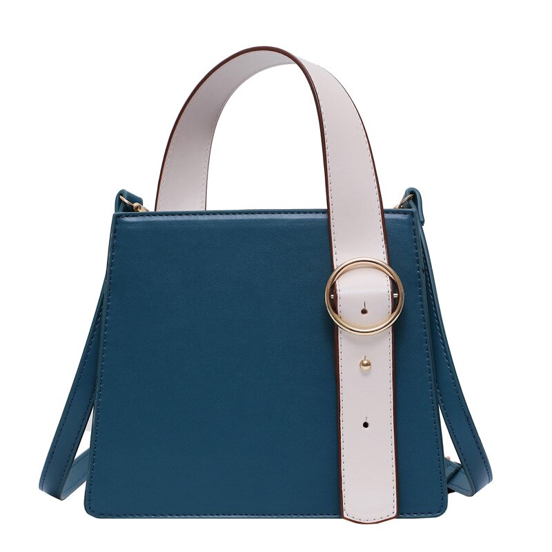 2019 novas mulheres bolsa de ombro sacos sela qualidade bolsas femininas e bolsas couro do plutônio ombro mensageiro sacos: Azul