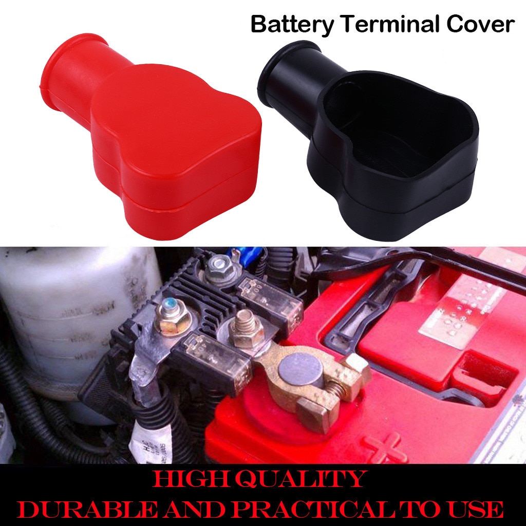 2 pc Positive Negative Red Battery Terminal Cover Car Battery Negative Positive Terminal Covers Cap Boat Insulating Protector