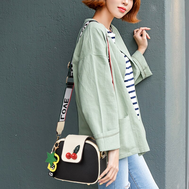 Dames pu leren tas brede band brief handtassen vintage schoudertas messenger bags dames crossbody tote