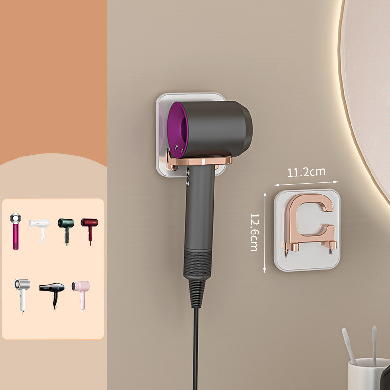 Bathroom Hair Dryer Rack Luxury Wall-mounted Hair Dryer Storage Holder Foldable Multi-function Bathroom Accessories Home Decor: B