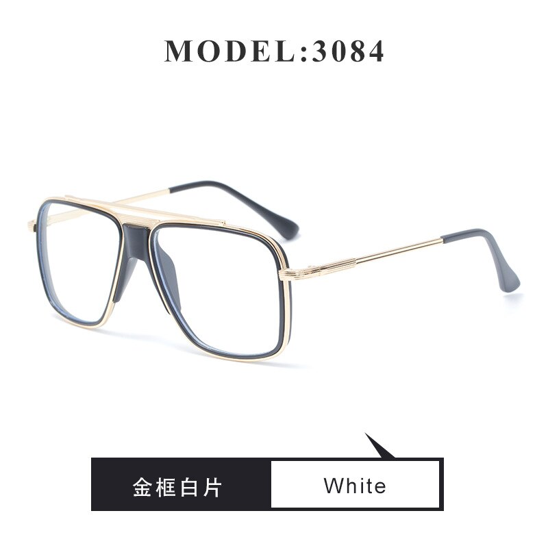 Zonnebril Mannen Europese En Amerikaanse Trend Zonnebril Trendy Box Dikke Neus Zonnebril Mannen: Zilver