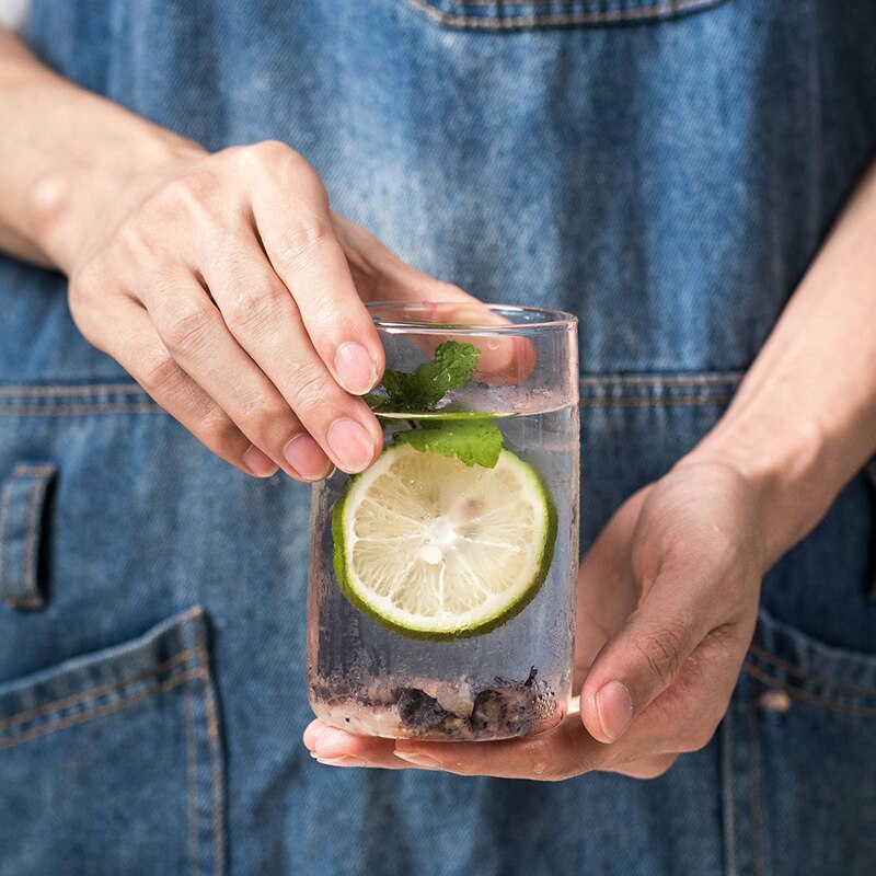 300ml Transparent Glass Coffee Cup Milk Tea Cocktail Glass Can Glass Mugs Juice Beverages Cup Home Office Bar Drinkware