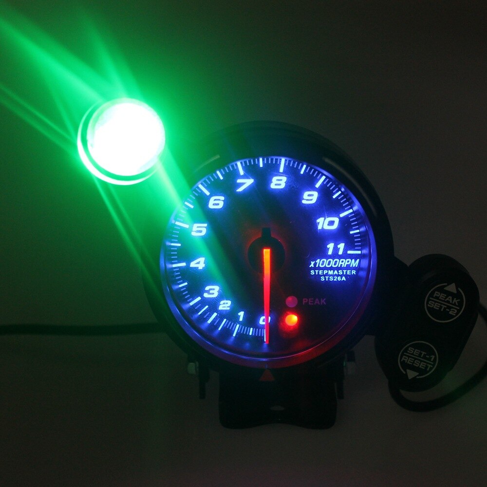 3.75 Inch 88mm Tachometer Blu-ray 12V Car Modified Meter 0-11000 Rpm Gauge