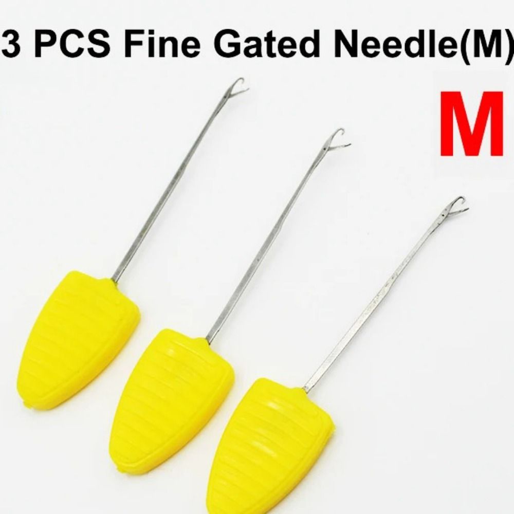 3pcs Haak Boor Karpervissen Gereedschap Kit Threading Aas Boilie Aas Pins Rigging Baiting Naalden Baiting Rig Tool Handvat kit: Bruin