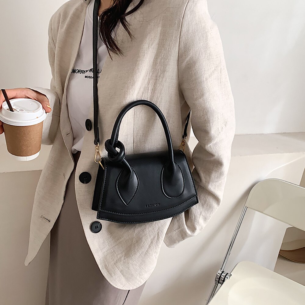 Bolso de hombro de nicho para mujer, con asa anudada, con broche, a la , ML90