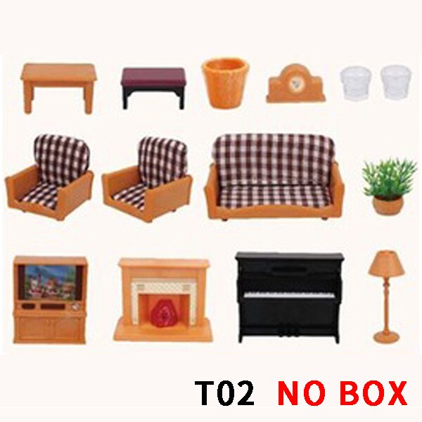 1:12 Dollhouse Miniature Furniture Toys Set DIY Forest Family Kids Girls Pretend Play Furniture Toys for Christmas Birthday: T02