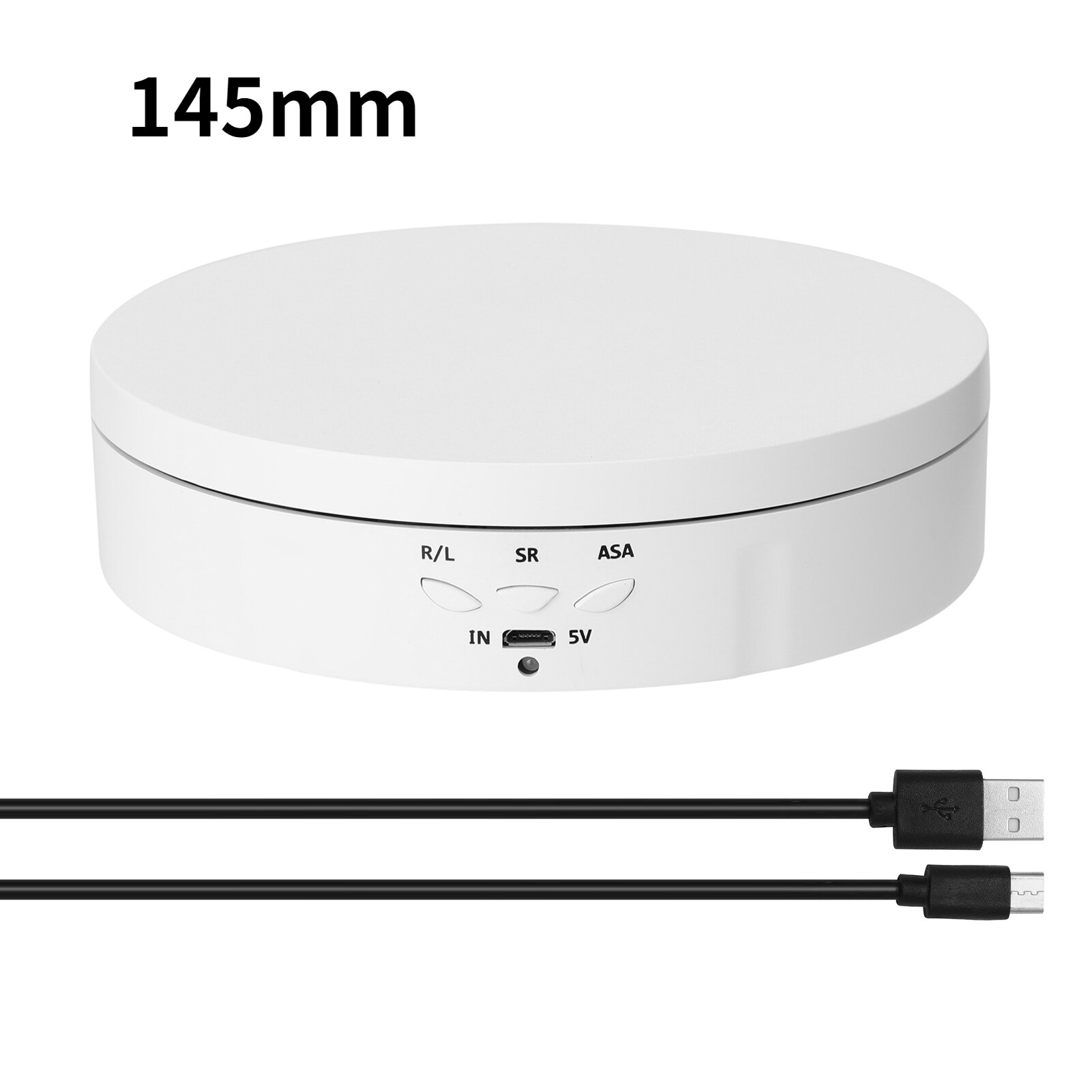 138/145/200Mm 3 Snelheden Fotografie Roterende Display Stand 360 Elektrische Roterende Product Display Draaitafel Voor video Schieten: 145mm white standard