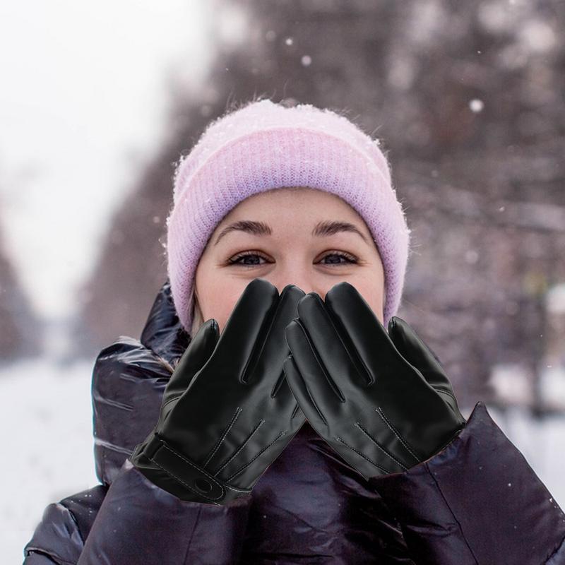 Luvas quentes de inverno luvas de ciclismo para homens tempo frio touchscreen luvas de couro de esqui para ciclismo ao ar livre condução