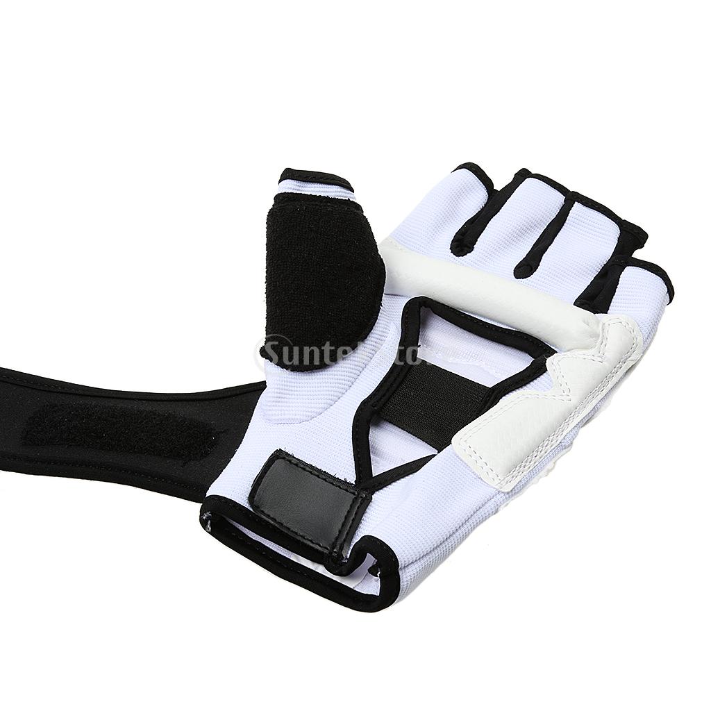 freundlicher Erwachsene halb Finger Kampf Boxen Handschuhe Handschuhe Sanda Karate Sandsack Schutz für MMA Muay thailändisch trete Boxen Ausbildung Weiß
