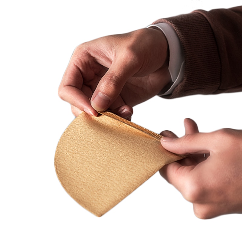 100Pcs/Bag Fan Shaped Coffee Filter Paper Wooden Coffee Package Espresso Paper Coffee Filters Tea And Coffee Tools Coffee Filter