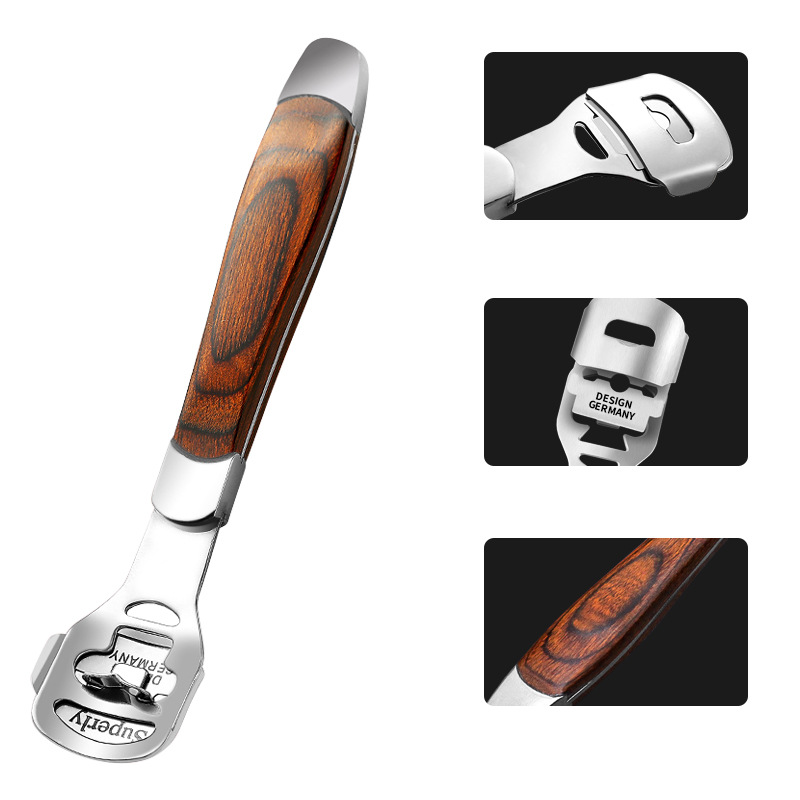Rasoir en acier inoxydable pour callosités des pieds, dissolvant de peau dure au talon, mains et pieds, outil de pédicure avec 10/20 lames, lime de soins des pieds