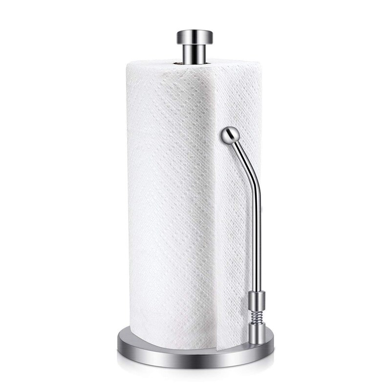 Papieren handdoekhouder roestvrij staal staande tissuehouder met één hand afscheurbaar, perfect modern voor keuken houdt keukens land