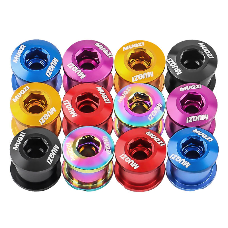 MUQZI 4/5PCS Kettingblad Bouten Enkele Dubbele Kettingblad Schroeven Mountain Road MTB Crank Bouten 6.5/8.5mm