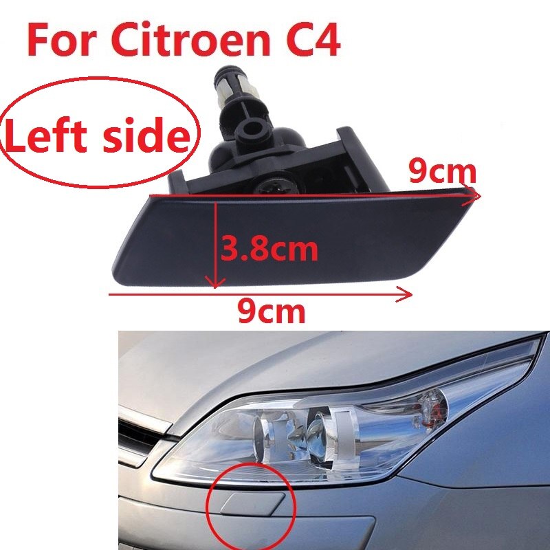 CAPQX Für Peugeot 207 307 Für Citroen C4 Vorderseite Scheinwerfer scheinwerfer Waschanlage Düse Abdeckung sprühen Jet Deckel Gehäbenutzen Haus Hülse: C4 links Startseite