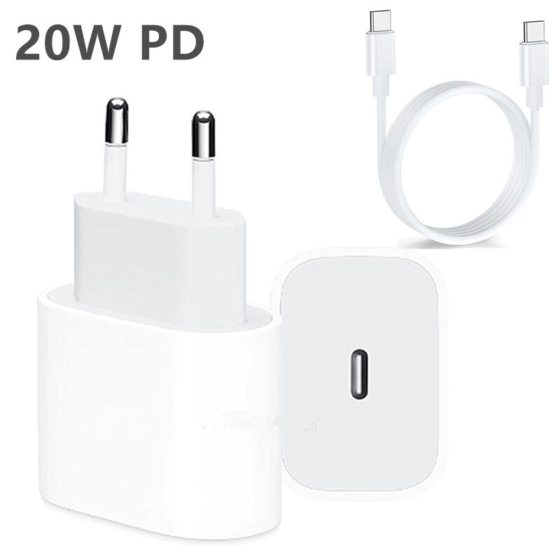 Chargeur de voyage 20W EU/US PD, adaptateur USB Type C pour iPhone 12 Pro mini 11 XR/X/Xs/Max/8, port de charge rapide