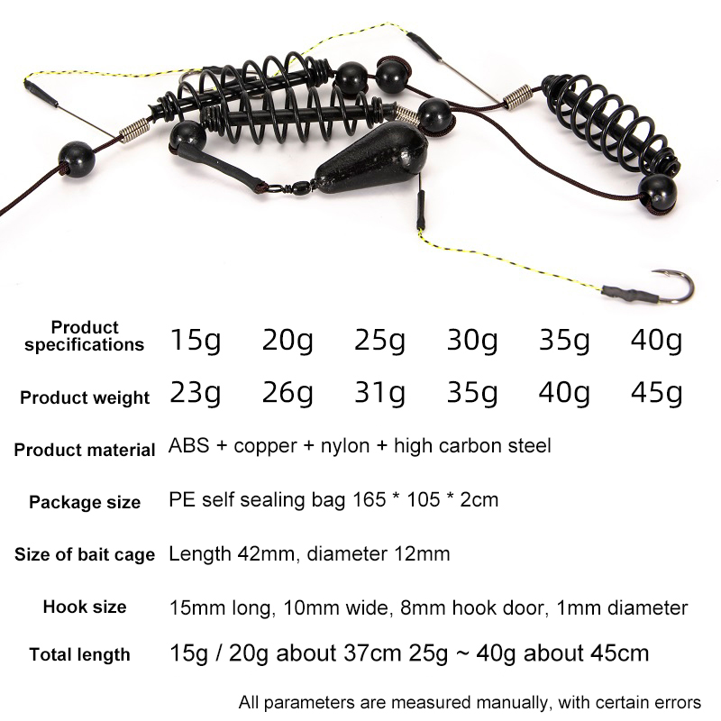 Fixed-point Bait Nest Feeder Large Giants Fishing Set Long Shot Spring Electroplating Nest Nester String Hook Fishing Supplies