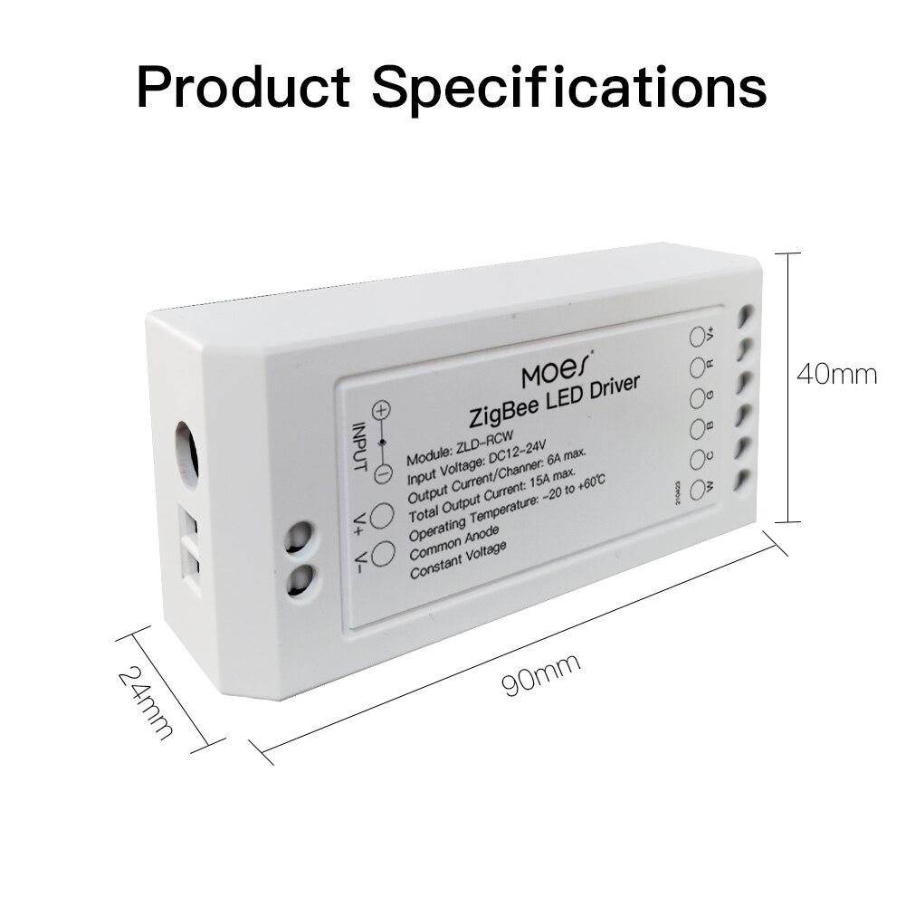 Moes zigbee 3.0 smart dimmer modul swtich rgb cct för led strip smart life tuya app kontroll med alexa echo goolge home