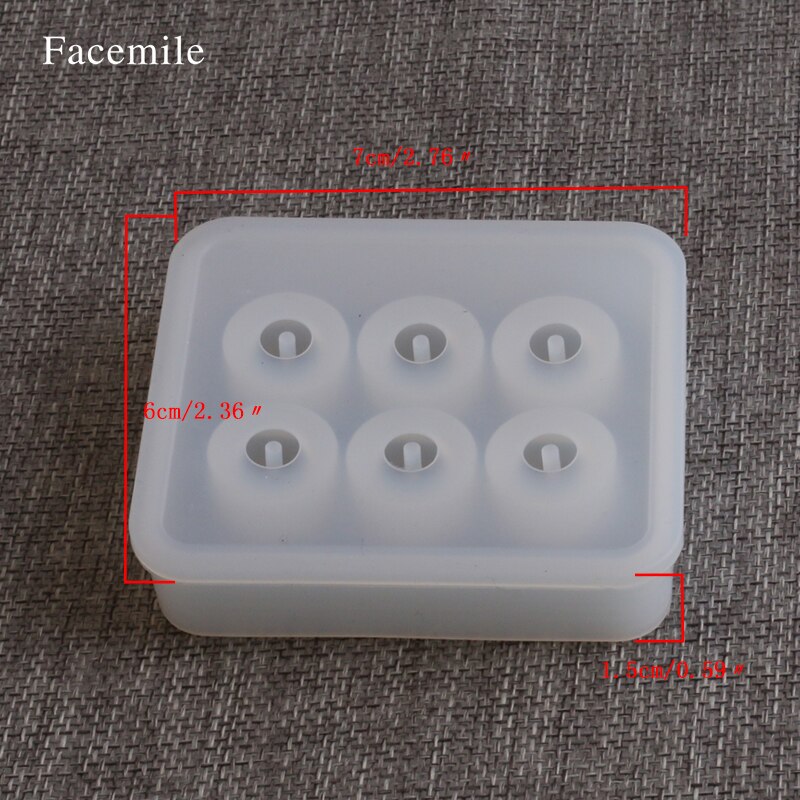 Facemile Transparent Rectangle Silicone Bead Mould Square Ball 6 Holes DIY Epoxy For Jewelry Mold Cake Decoration Tools