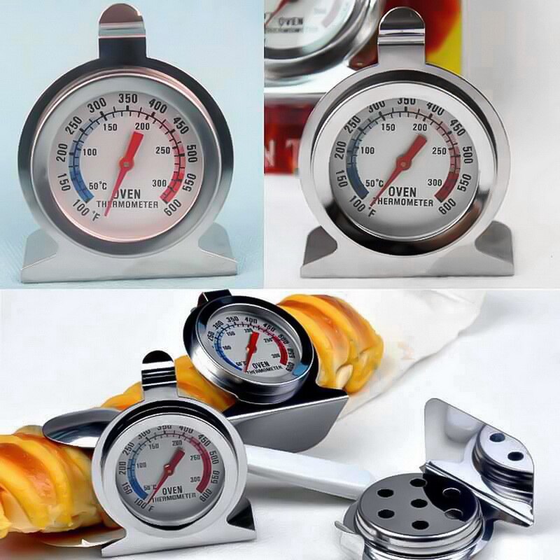 Junejour 1Pcs Stand Dial Oven Thermometer Stainless Steel Gauge Gage Kitchen Cooker Baking Supplies Food Meat Temperature