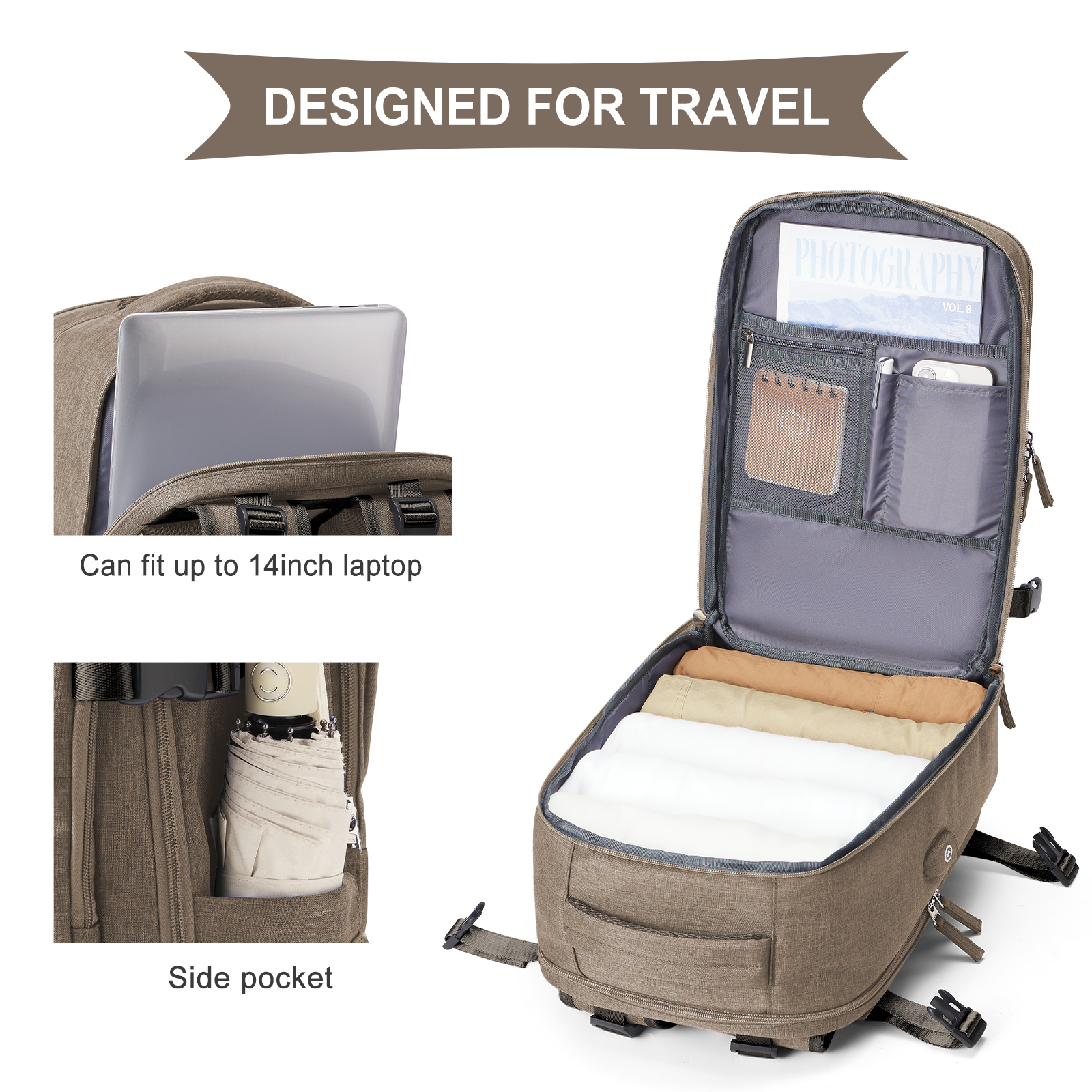 Torba kabinowa, 40*20*25, plecak podróżny, plecak męski, torba podróżna służbowa, torba na komputer dla studentów, wielokolorowa