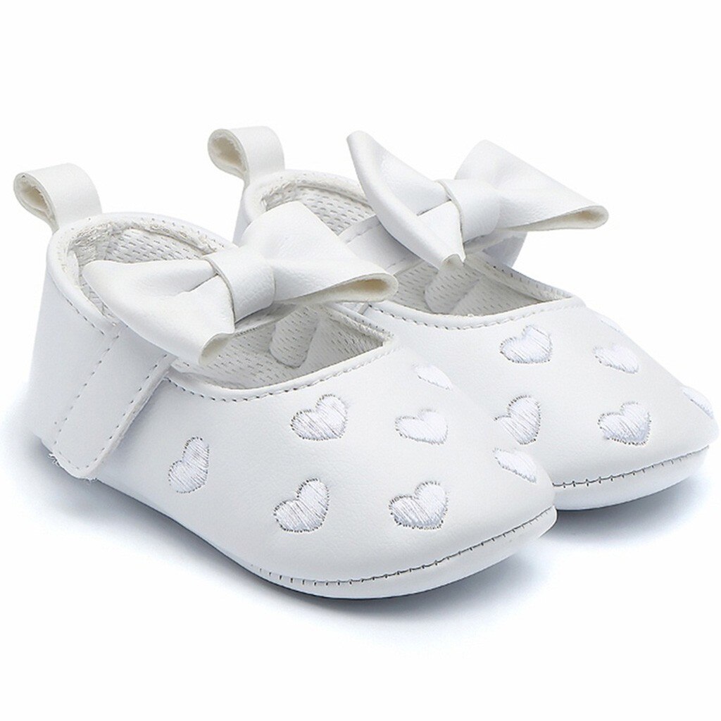 Toddler Kid Baby Girls Bowknot Princess Cute Toddler First Walk Soft Leather Bow Shoes Round Toe Flats Soft Single Shoes#45
