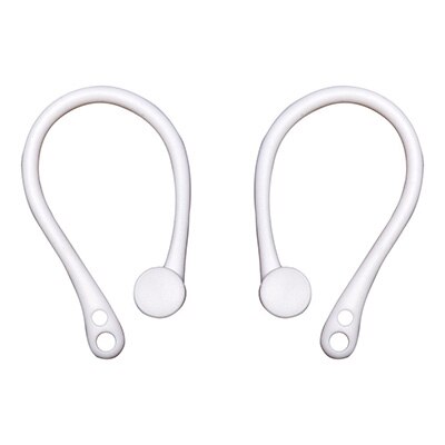 protection earhook silicone bluetooth wireless earphone holder earbuds ear hook for apple anti-lost air pods airpods accessories: White