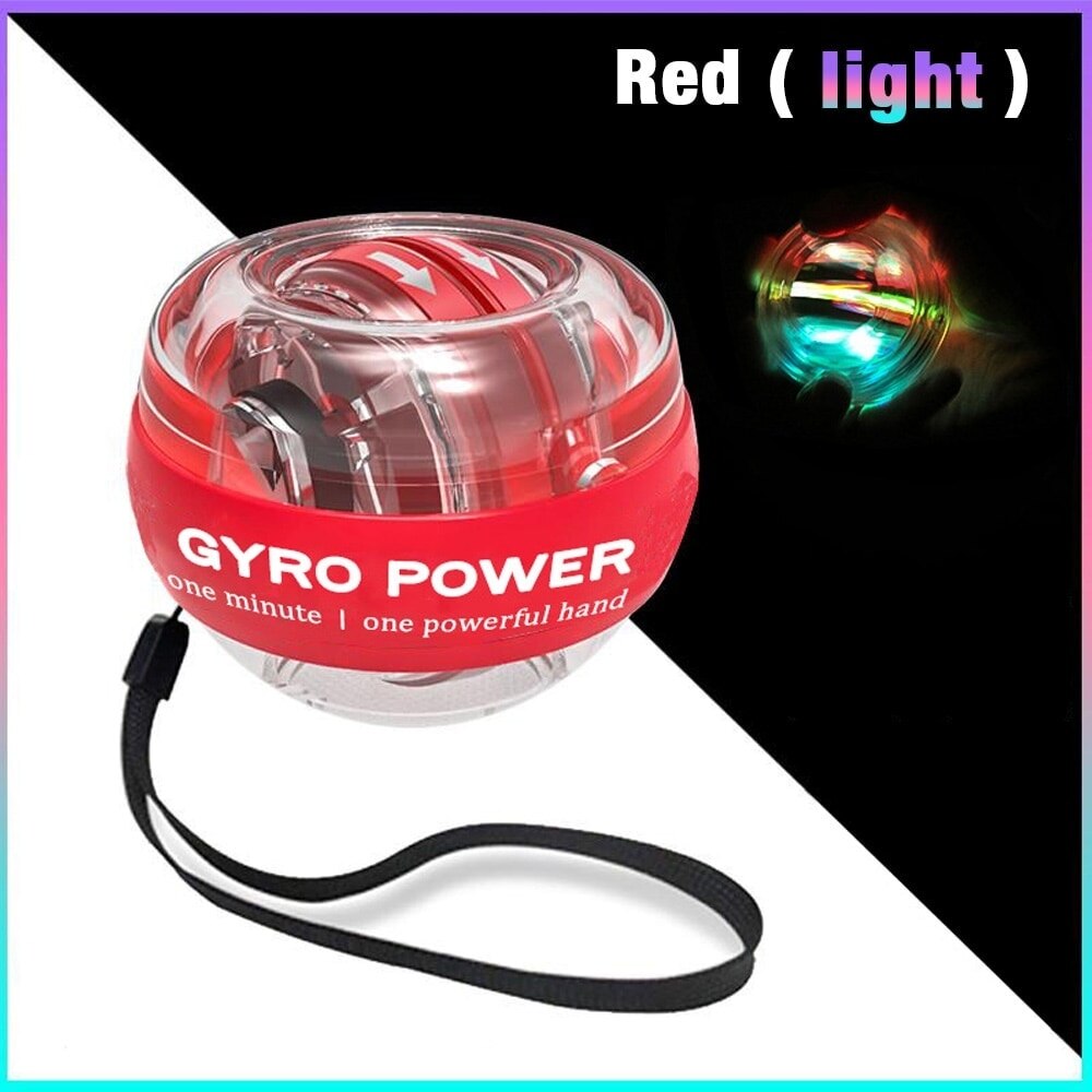 LED Wrist Ball Super Gyroscope powerball self-starting Gyro arm force trainer Muscle Relax Gym Fitness Equipment: Brown